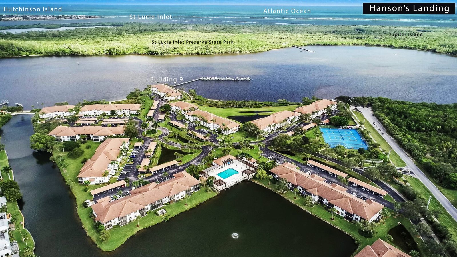 Aerial view of Hanson's Landing between the Intracoastal and the Atlantic